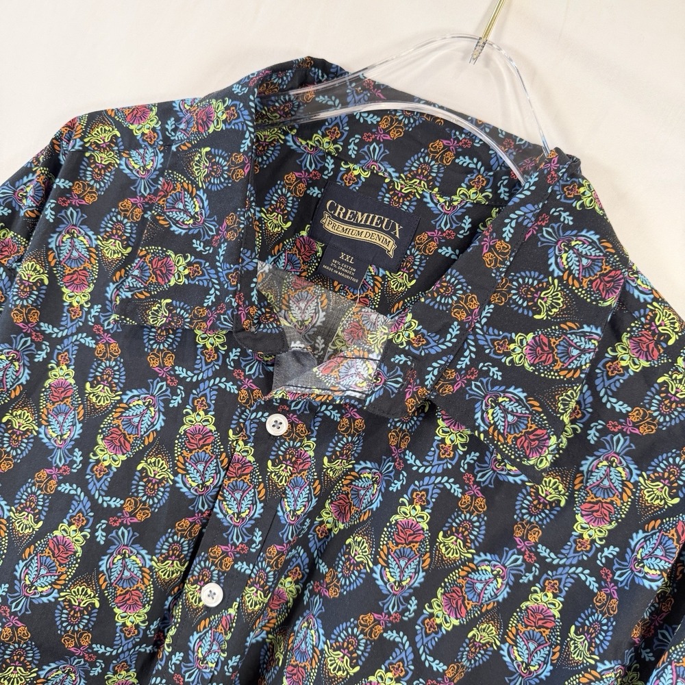 Cremieux MenLong Sleeve Shirt XXL Blue Multicolor Paisley Dress Casual NWT